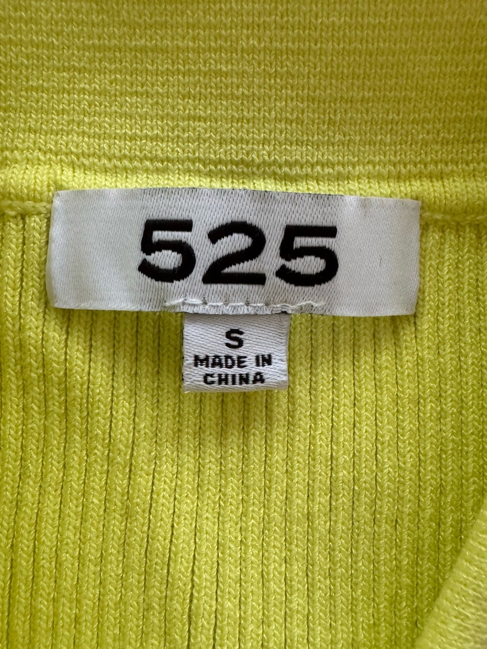 Anthropologie 525 America Knit Polo Tank S Chartreuse Yellow Ribbed Preppy - Picture 11 of 11